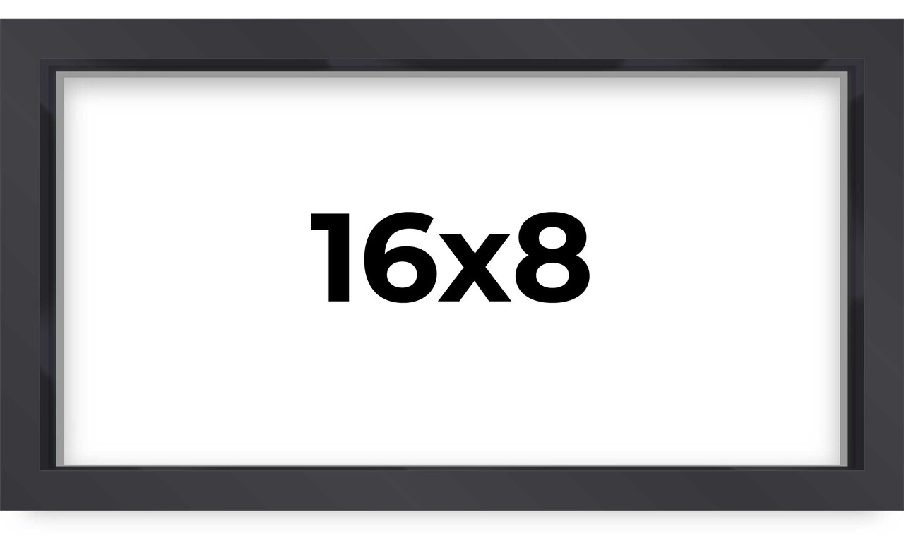 Panoramic Shadow Box 3/4" Depth Black Picture Frame - UV Acrylic, Backing, Hanging Hardware